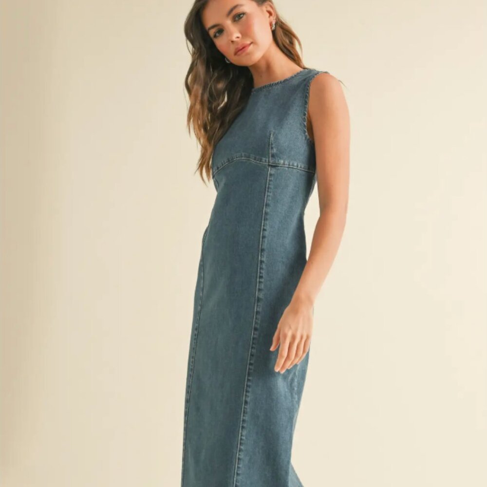 MIOU MUSE- Straight Body Denim Dress